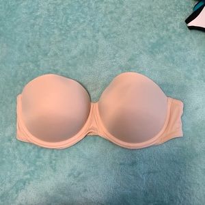 Victoria’s Secret pink nude strapless bra